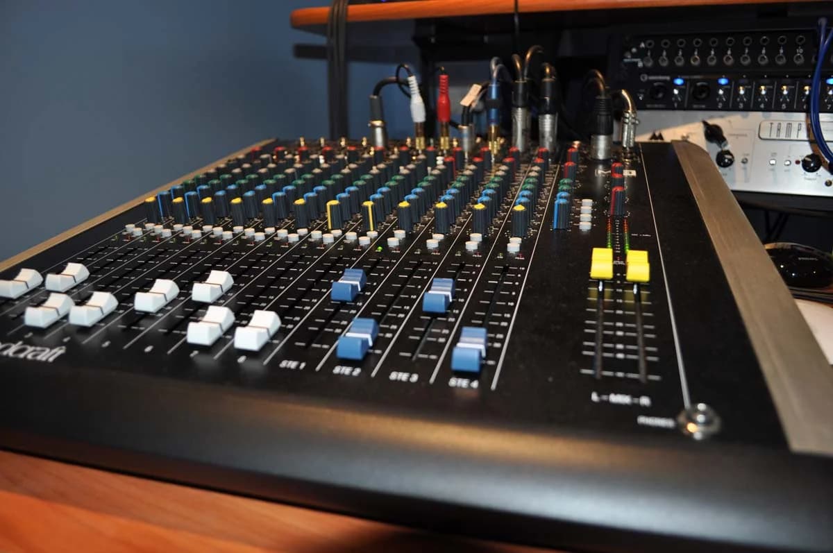 Recording studio mixing desk